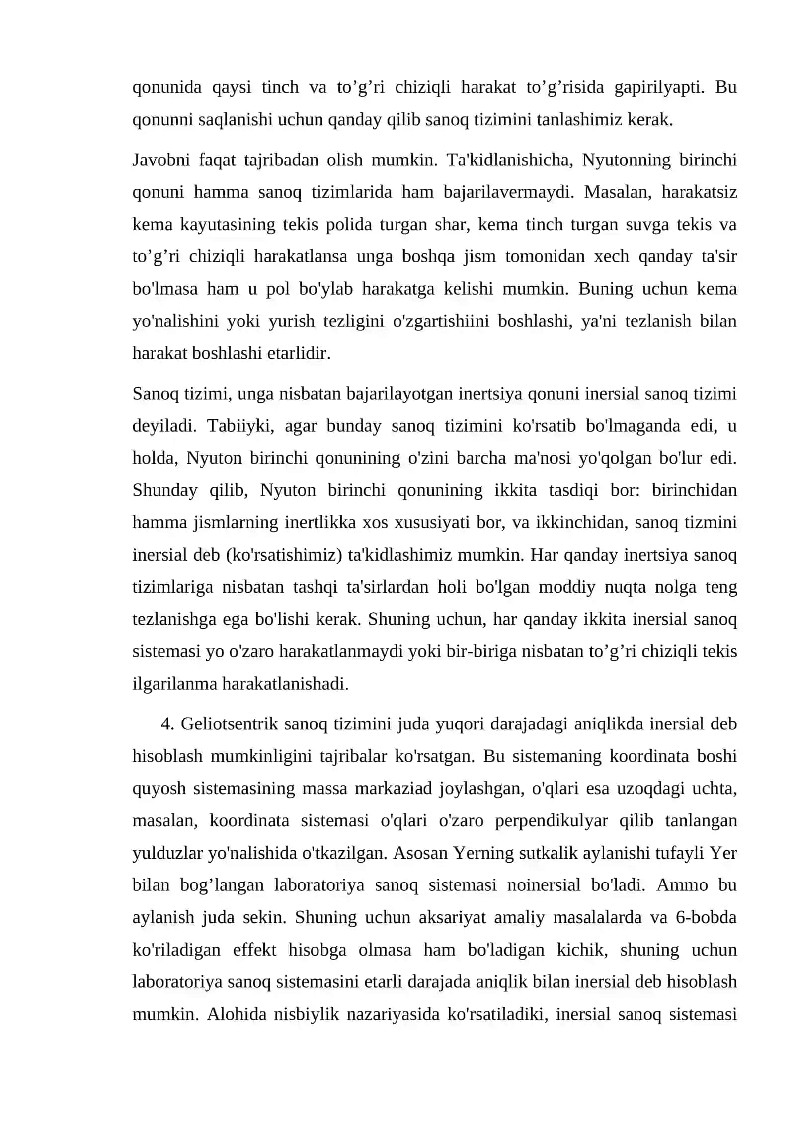 Inersiya qonuni. Inersial sanoq tizimi 3