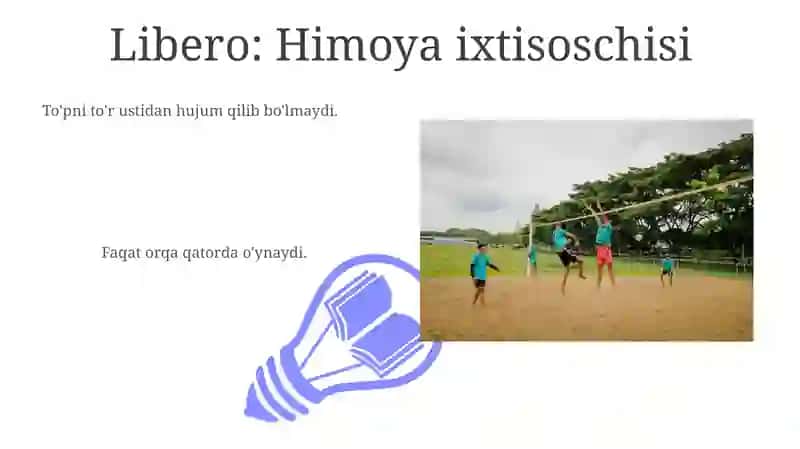 Voleybol o’yinidagi libero o’yinchi vazifasi 3