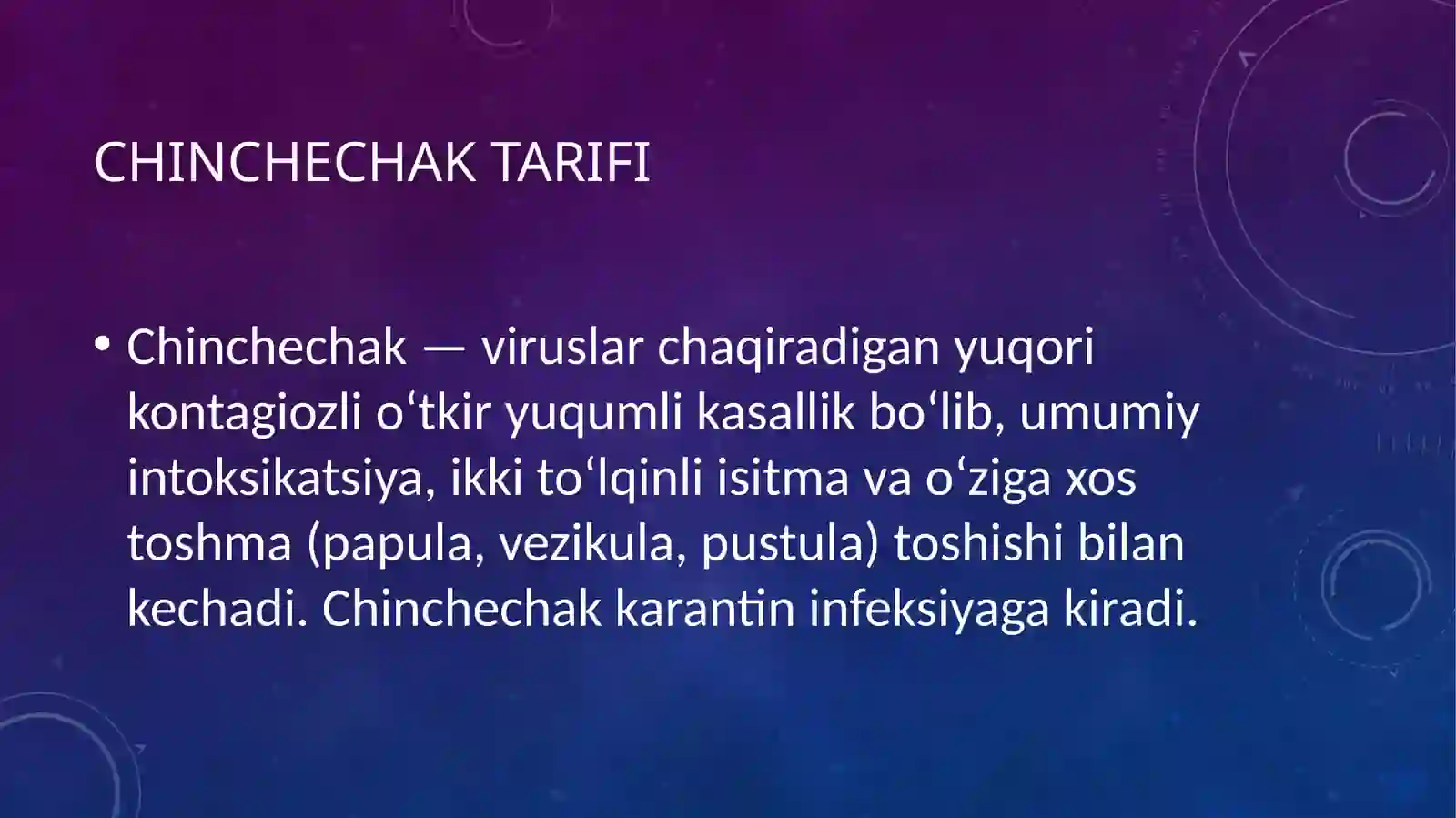 Chinchechak kasalligi 3