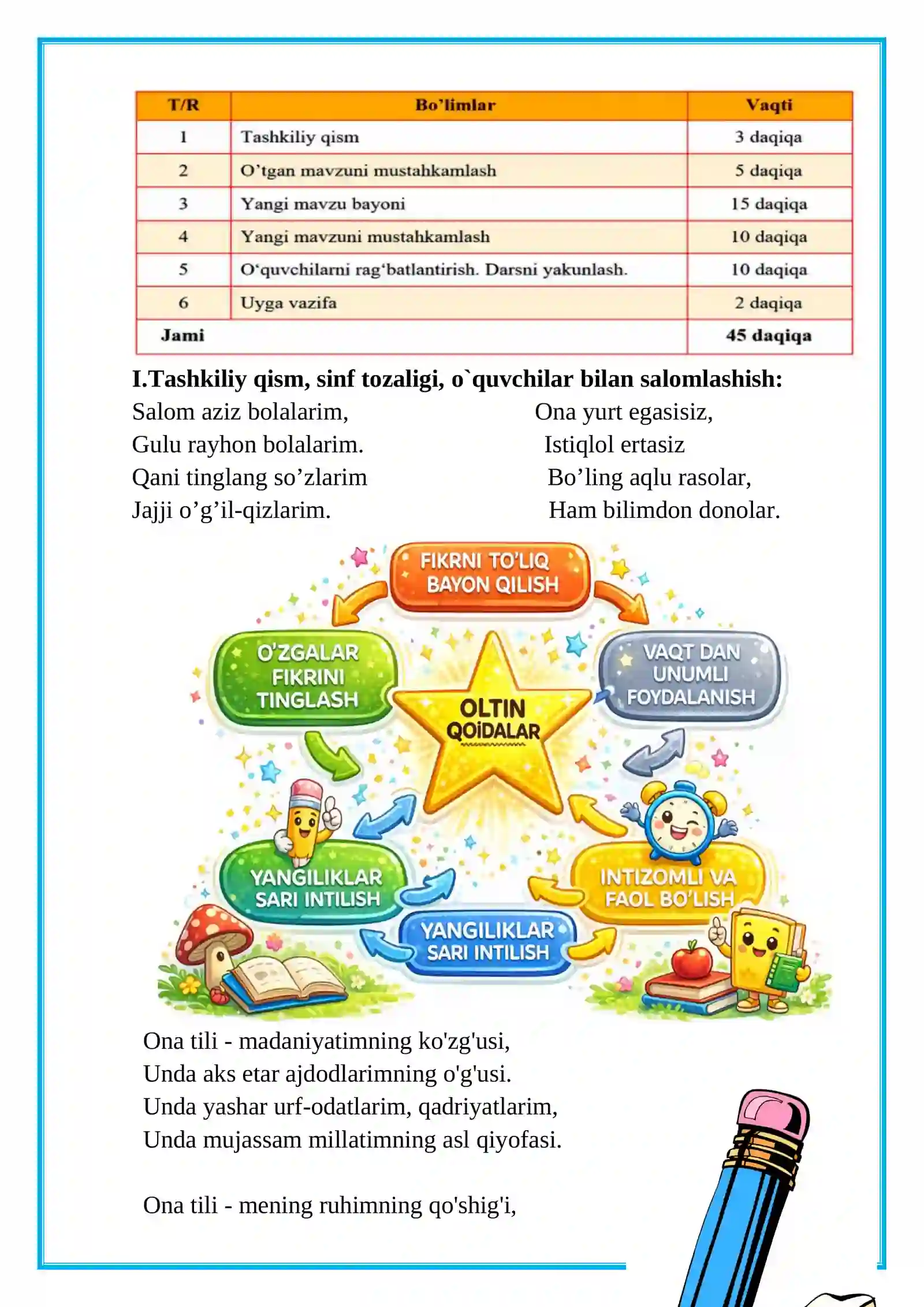 3-sinf. Ona tili. Gap bo’laklari. 3