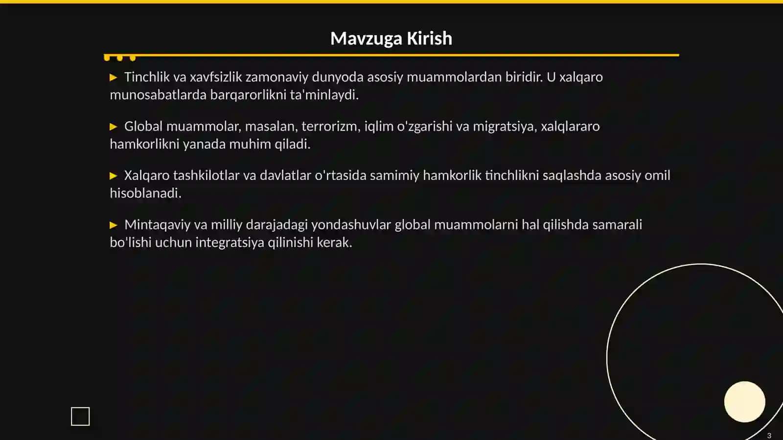 Tinchlik va Xavfsizlikni Taminlash: Global Muammolar Bilan Kurashish 3