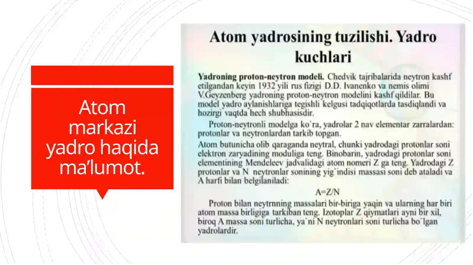 ATOM YADROSI MING TARKIBI VA XOSSALARI 3
