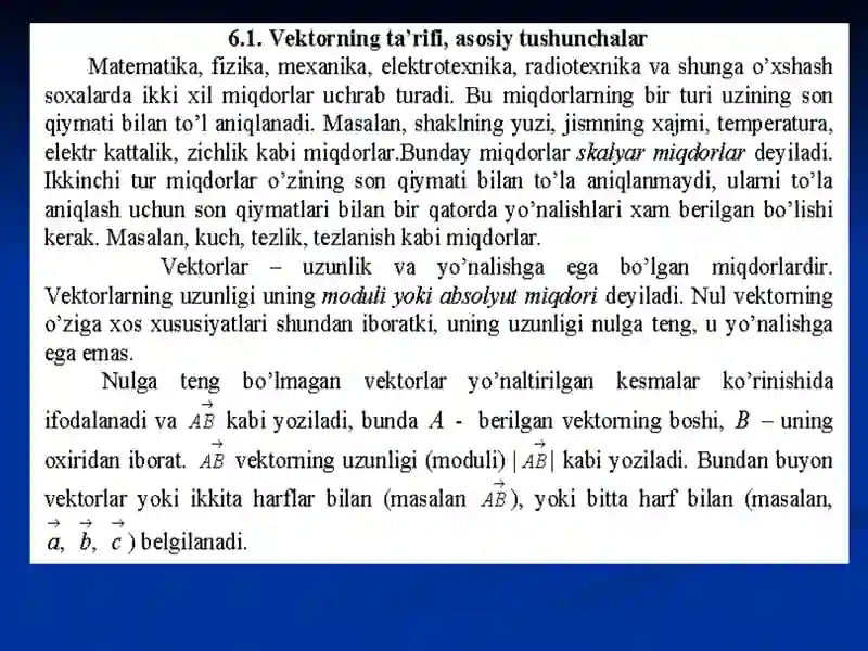 VEKTORLAR VA VEKTORLAR USTIDA CHIZIQLI AMALLAR 3