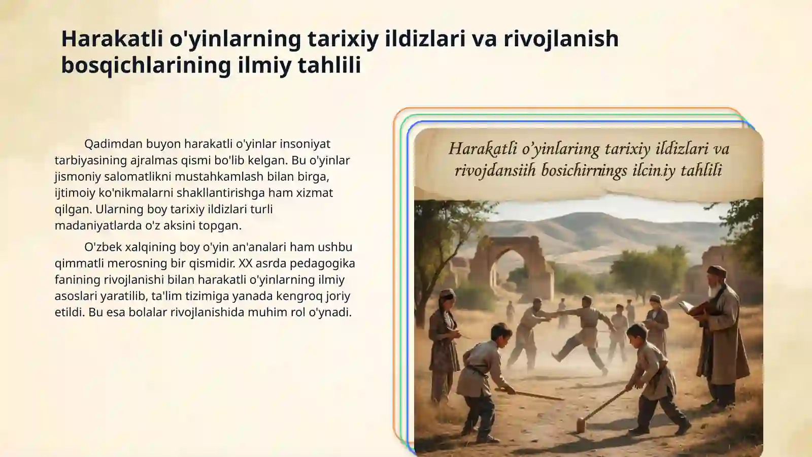 Harakatli o'yinlarning turlari va mazmuni 3