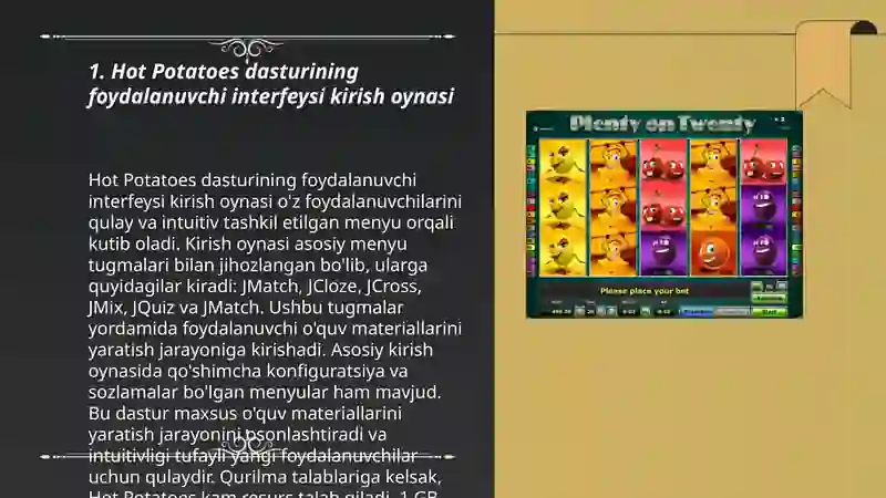 Hot Potatoes dasturi interfeysi 3