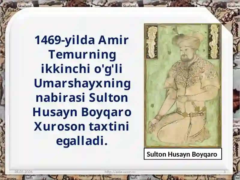 XV asr oxiri-XVI asr boshlarida Turkistonda siyosiy vaziyat. 3