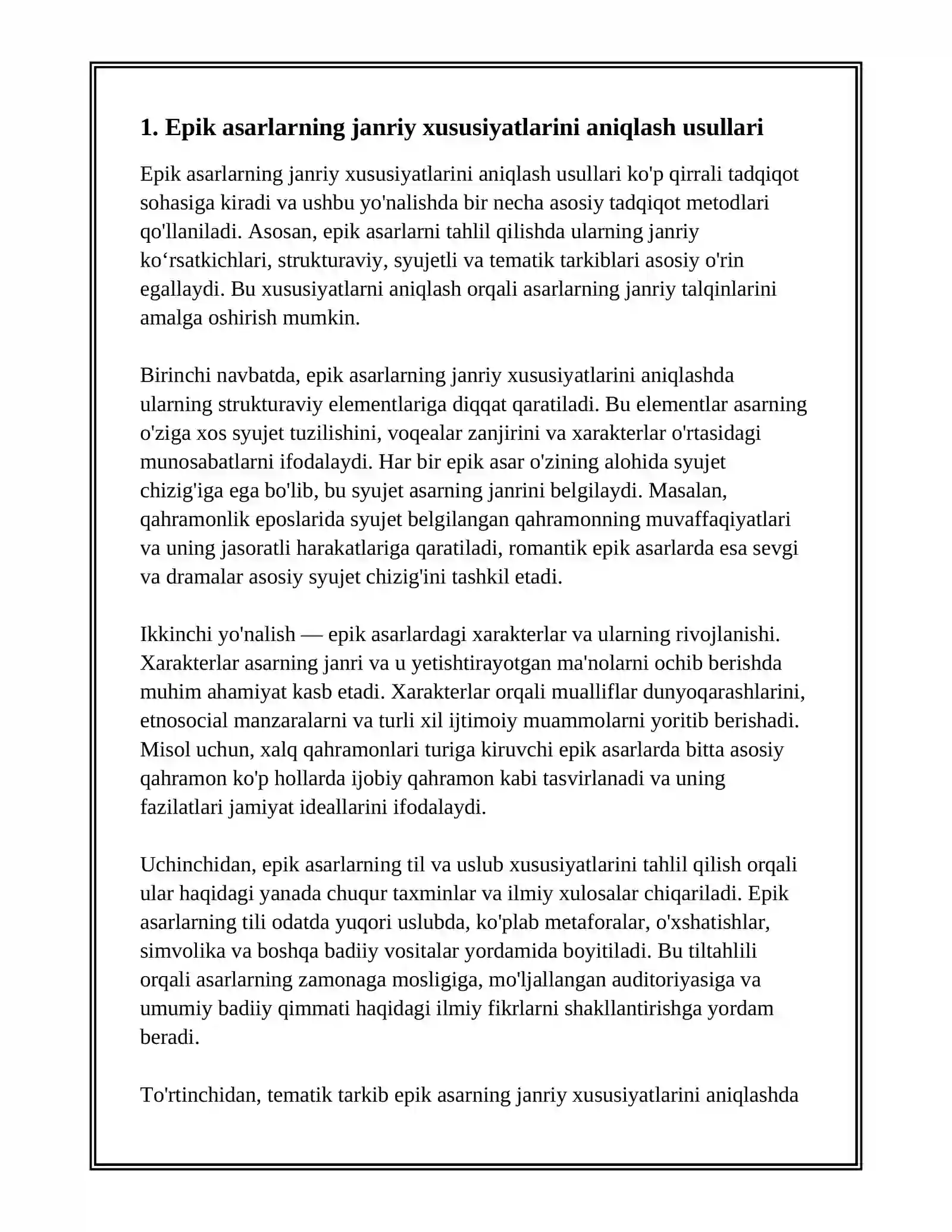 EPIK ASARLARNI TAHLIL QILISH USULLARINI OʻRGANISH 3