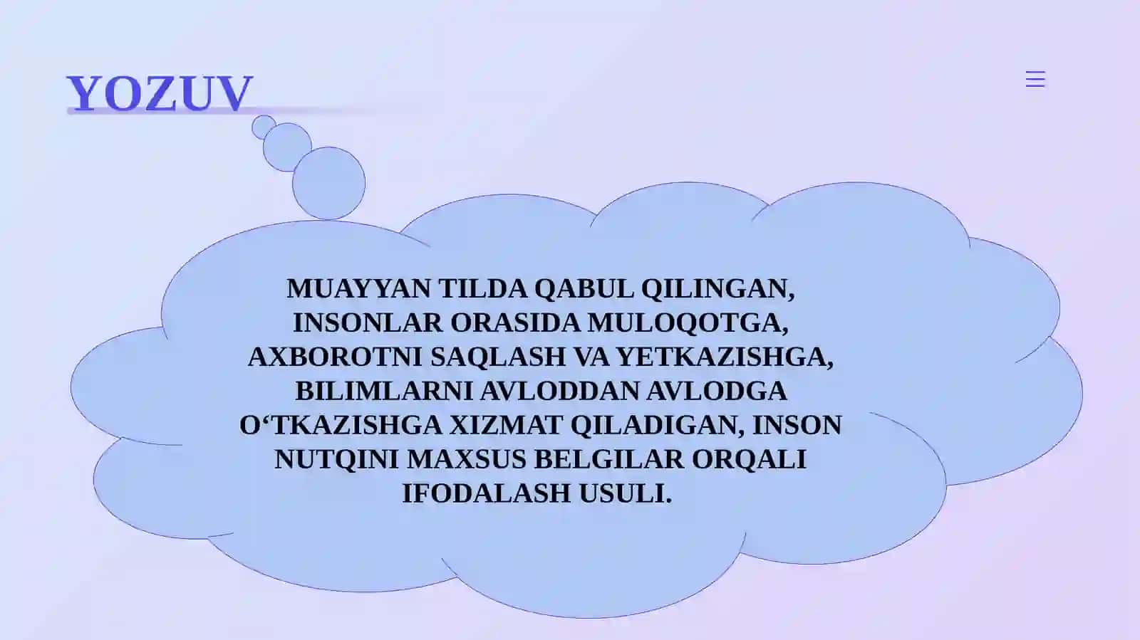YOZUV VA UNING  RIVOJLANISH BOSQICHLARI 3