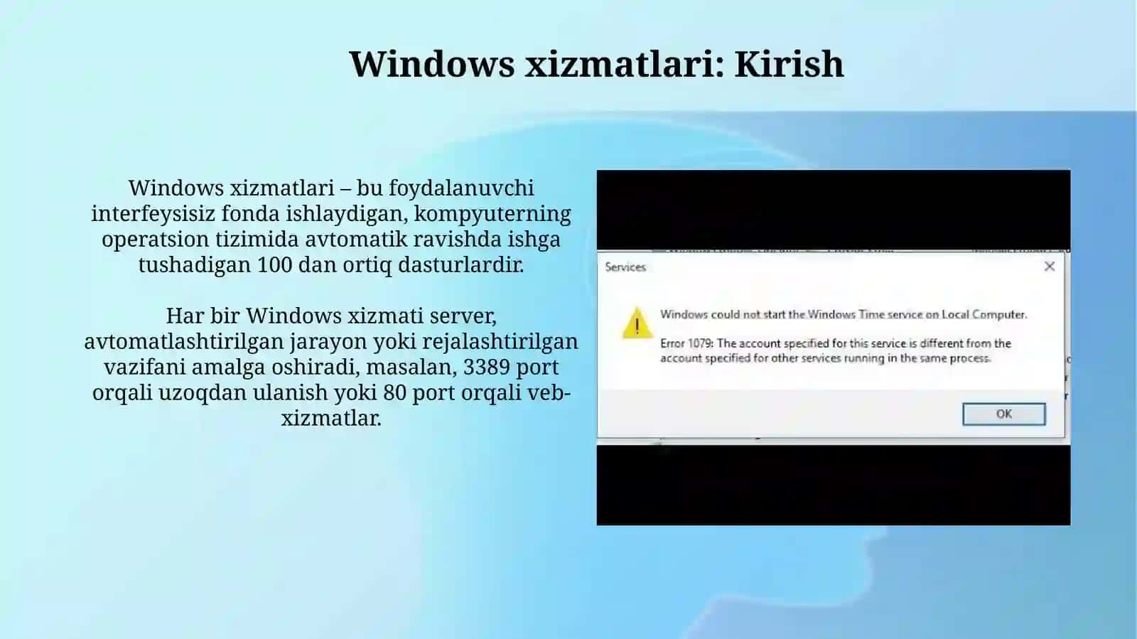 Windows xizmatlari 3