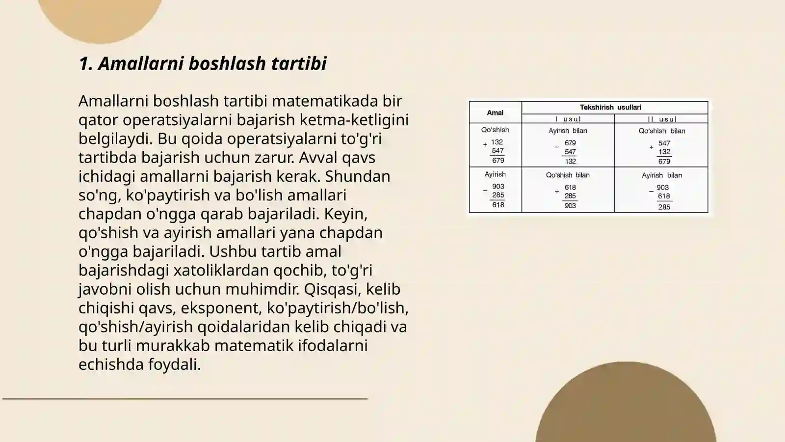 Amallarning bajarilish tartibi 3