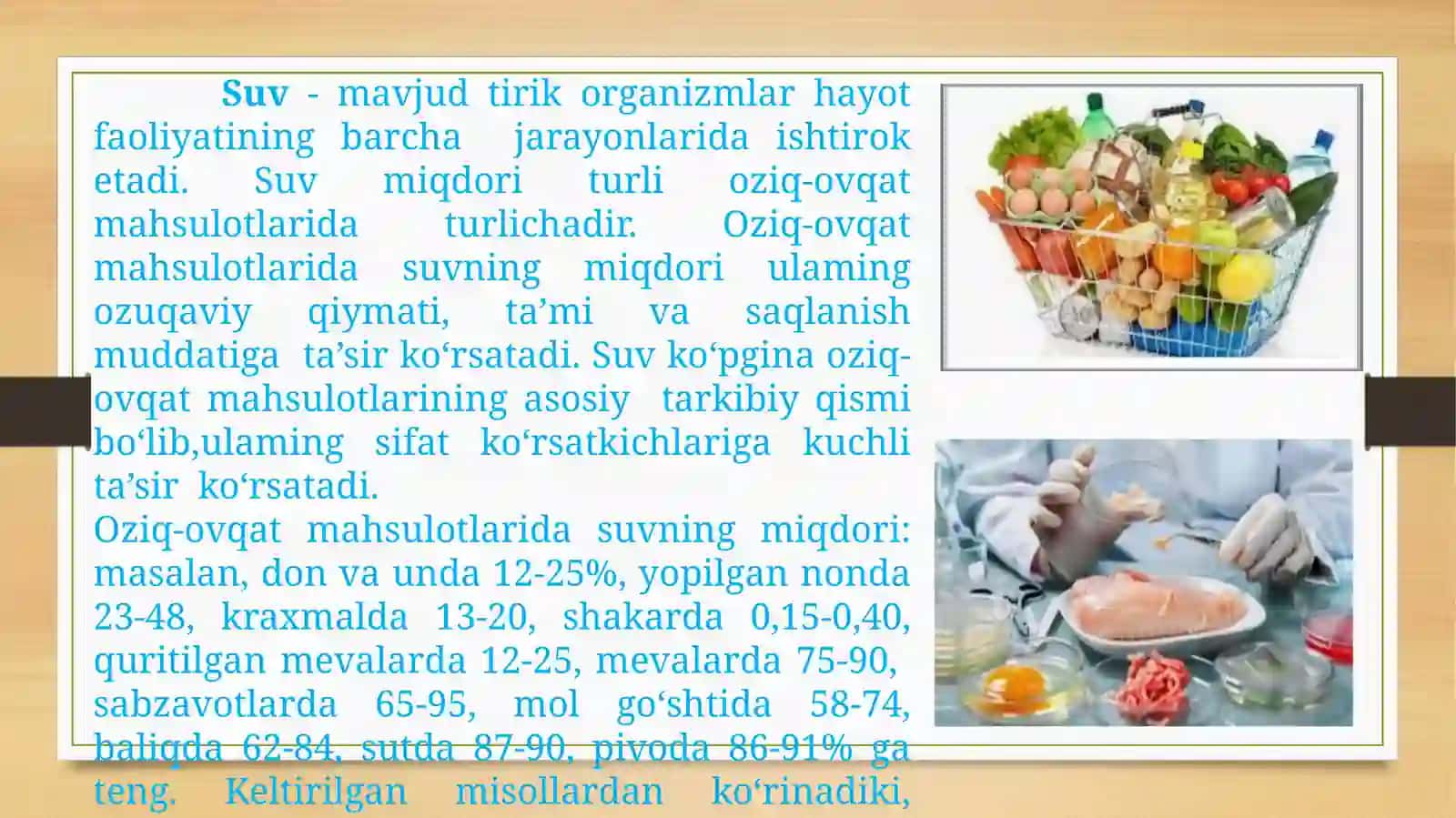 OZIQ-OVQAT MAXSULOTLARINING KIMYOVIY TARKIBI 3
