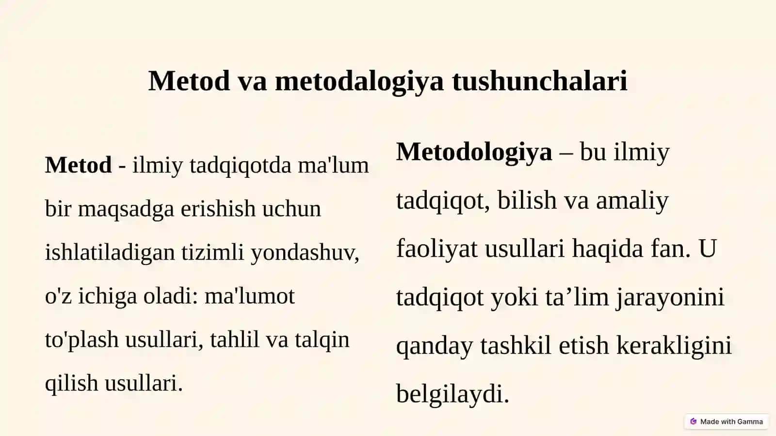 Metod va metodologiya: Ilmiy tadqiqotda asosiy tushunchalar 3