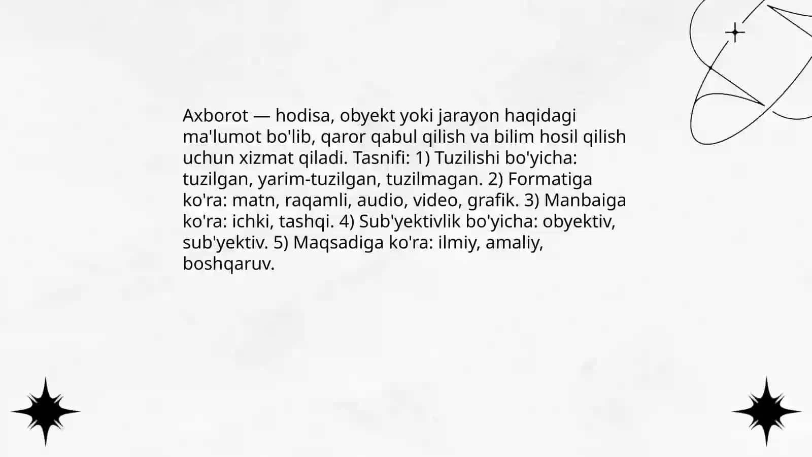 Axborot turlari va ishonchliligi 3