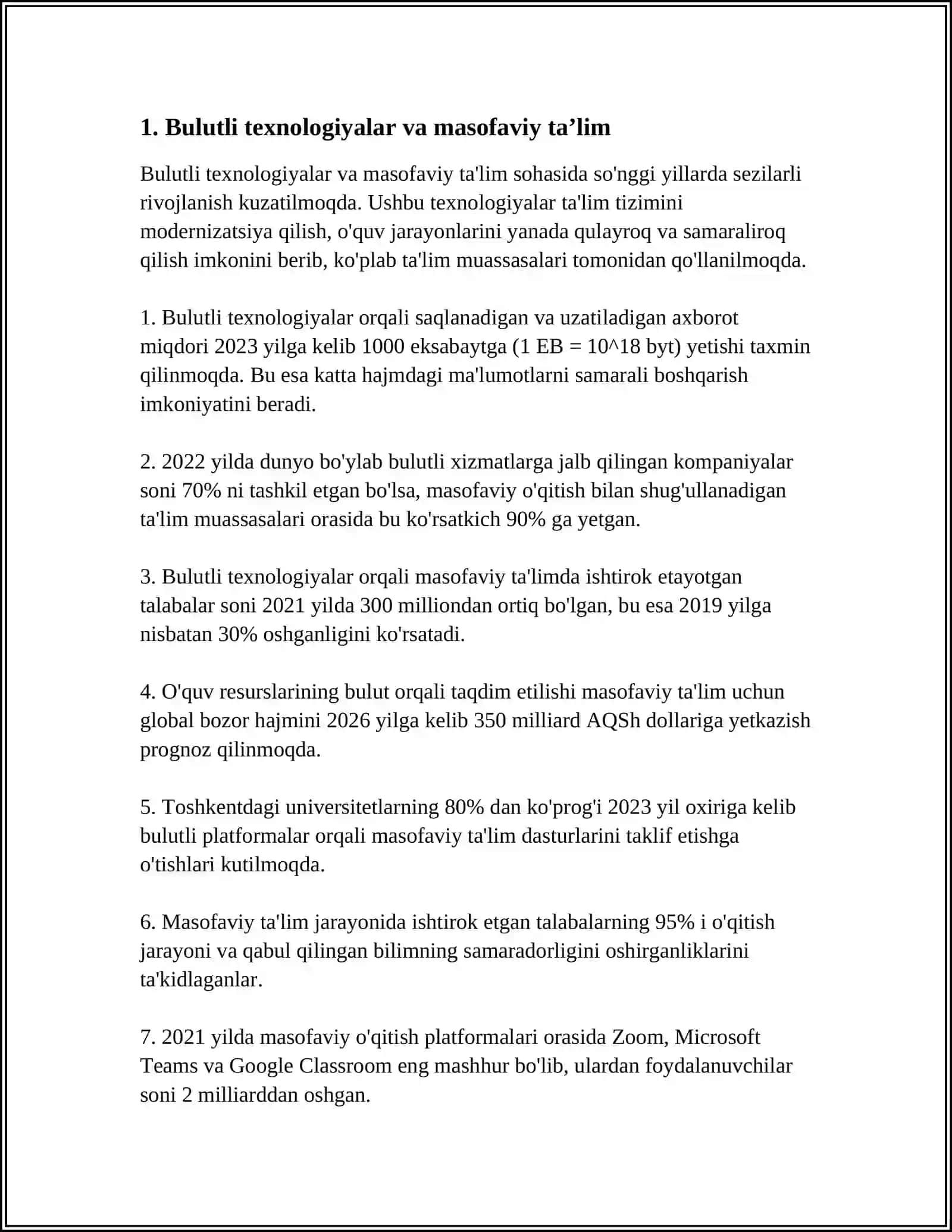 BULUTLI TEXNOLOGIYALARNING TA'LIMIDAGI AHAMYATI 3