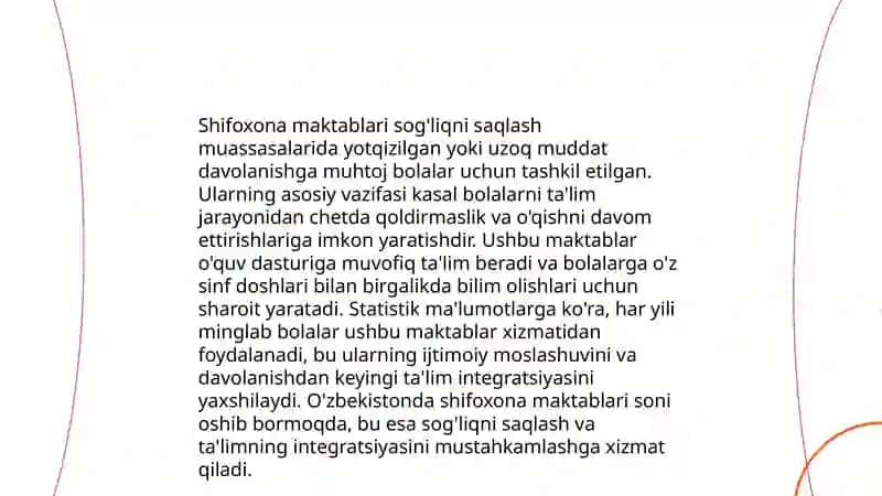 Shifoxona maktablari, tibbiyot muassasasi va taʼlim maktabi oʻrtasidagi ko'prik sifatida 3