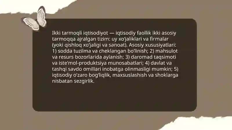 Ikki tarmoqli va ikki turdagi iqtisodiyot 3
