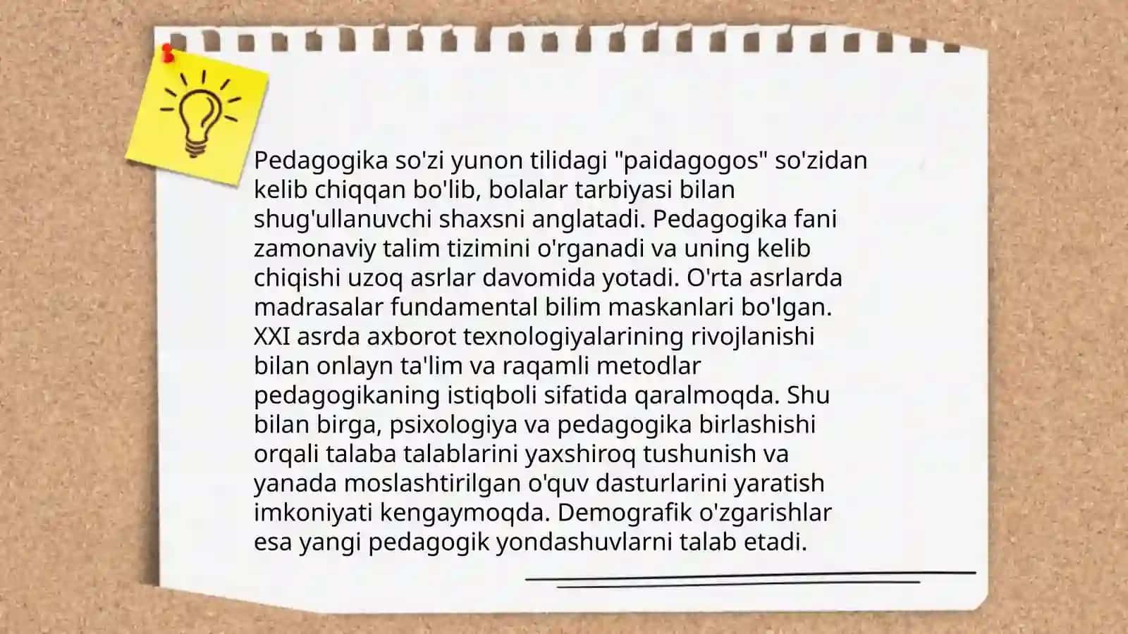 Pedagogika fanining rivojlanish tarixi bayoni 3