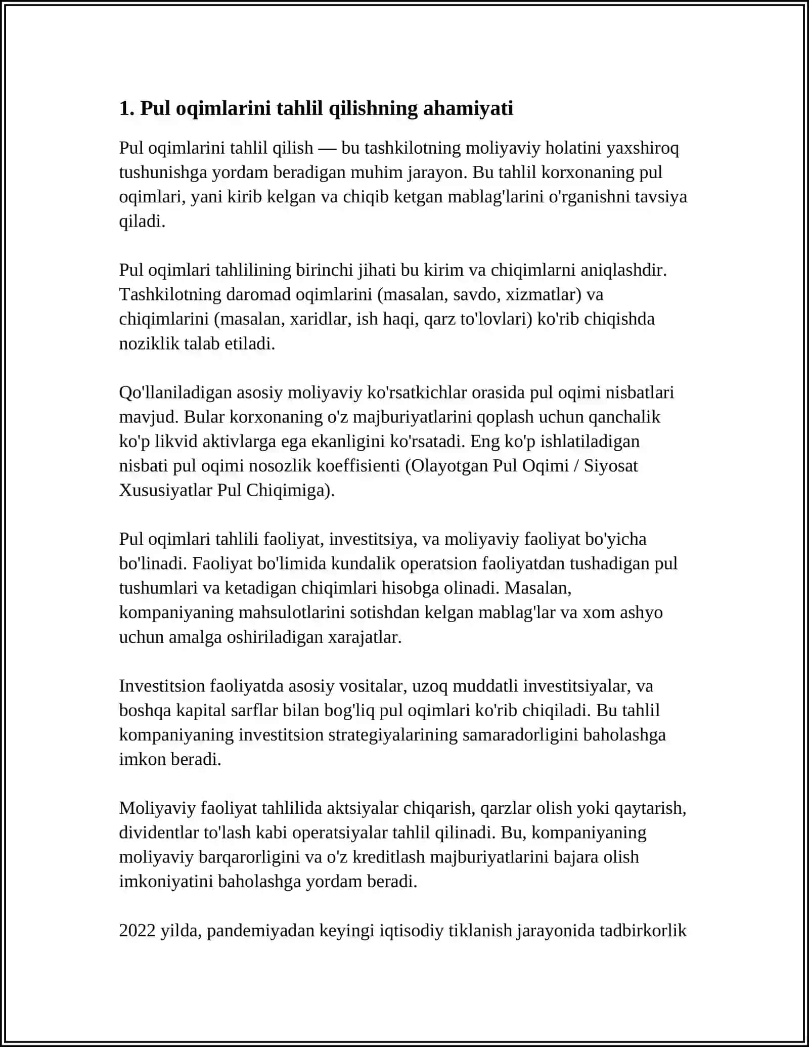 INVESTITSION FAOLIYATDAGI PUL OQIMLARI TAXLILI 3