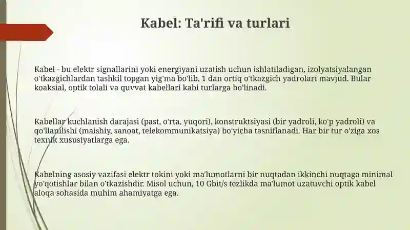 Kabel moyi 3