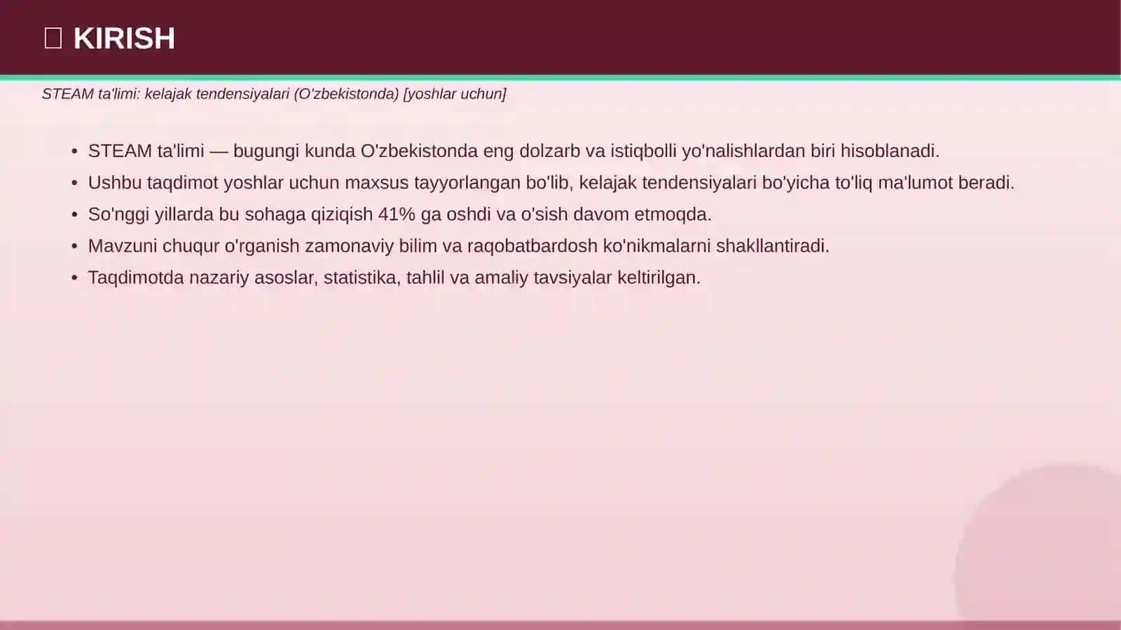 STEAM ta'limi: kelajak tendensiyalari (O'zbekistonda) [yoshlar uchun] 3