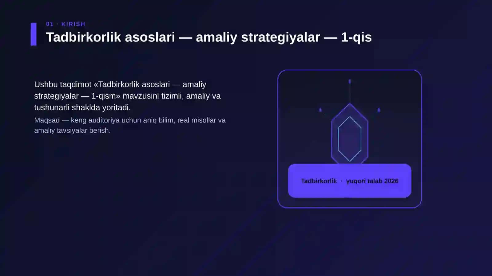 Tadbirkorlik asoslari — amaliy strategiyalar — 1-qism 3