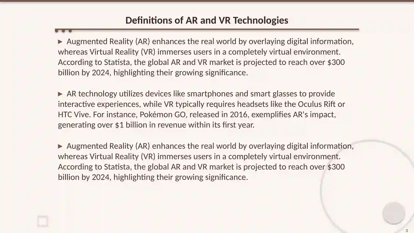 AR and VR content integration 3