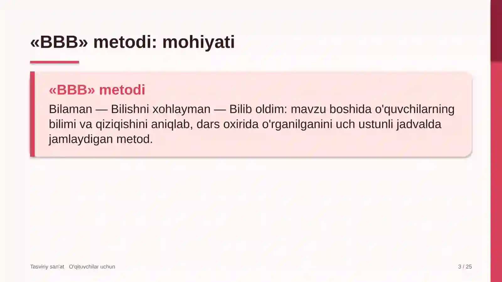 tasviriy san'at darslarida bbb metodidan foydalanish 8178 3