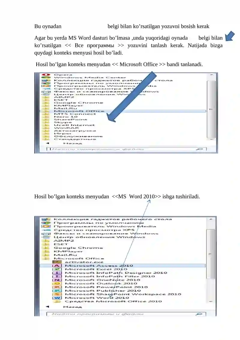 MS Word Dasturi 3