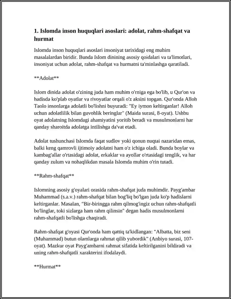 ISLOMDA INSON HUQUQLARI HIMOYASI,IJTIMOIY TENGLIK,ADOLAT VA TOLERANTLIK 3