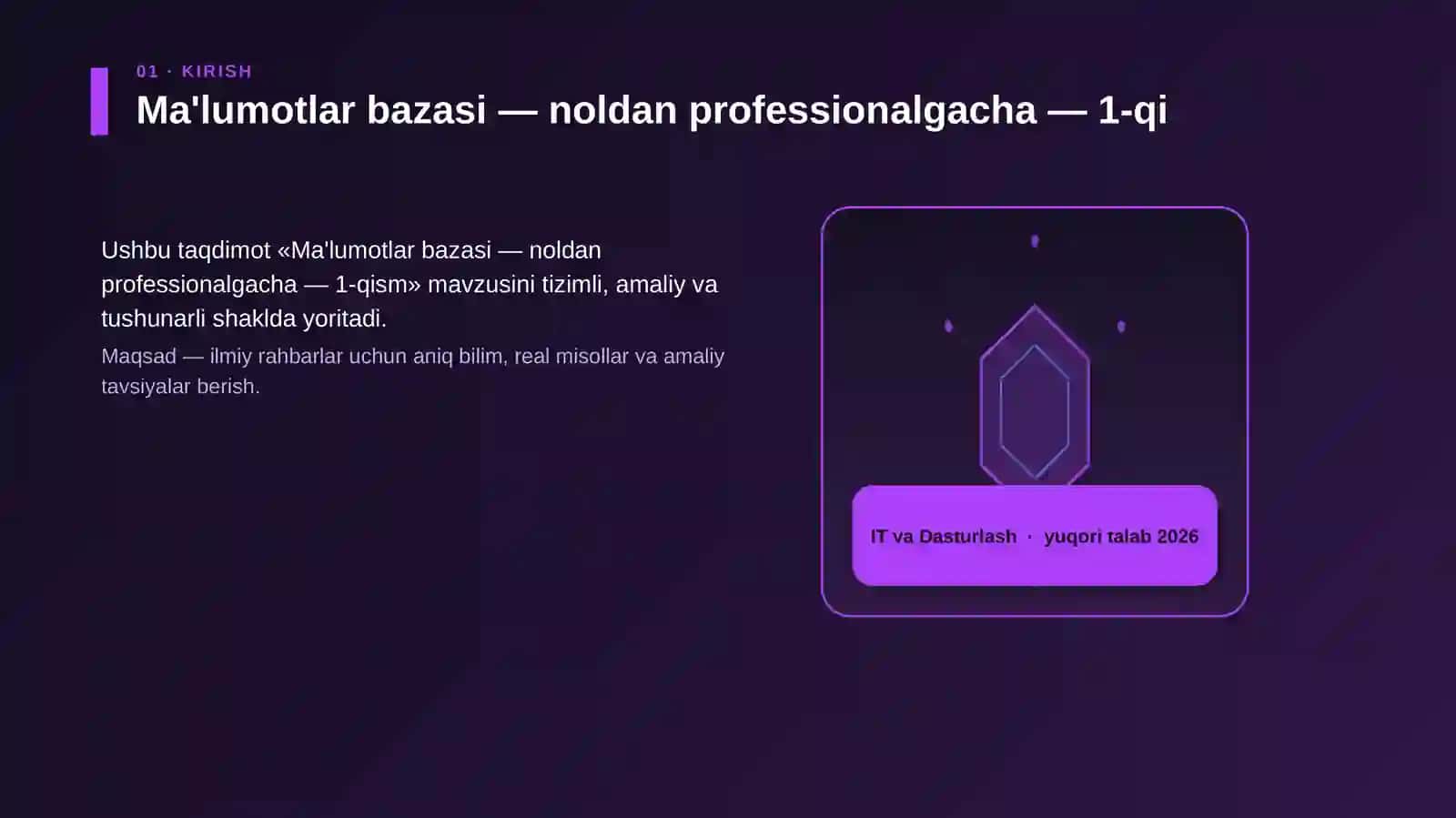 Ma'lumotlar bazasi — noldan professionalgacha — 1-qism 3