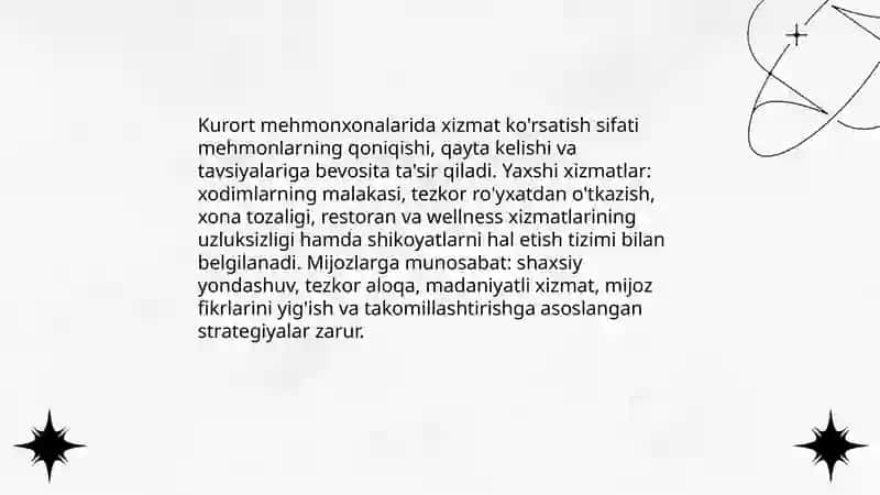 Kurort mehmonxonalar faoliyati 3