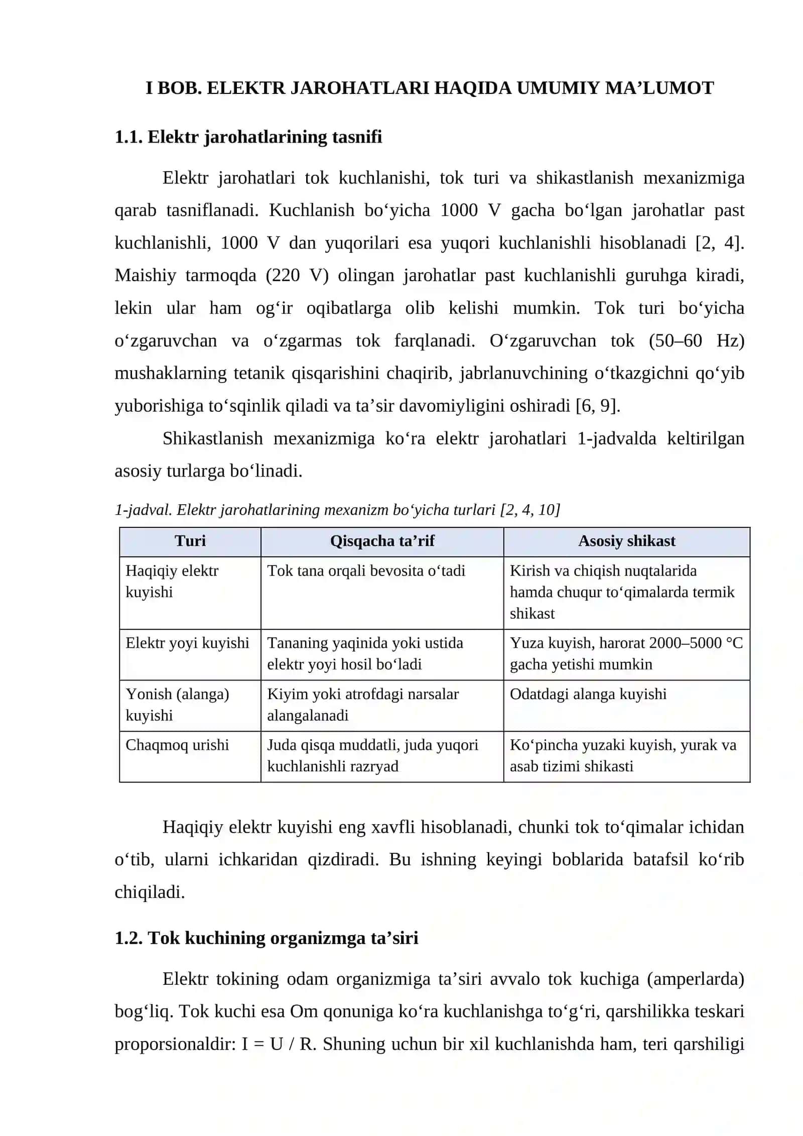 ELEKTR KUYISHLARI: TERMIK TA’SIR MEXANIZMI VA SHIKASTLANISH CHUQURLIGI 3