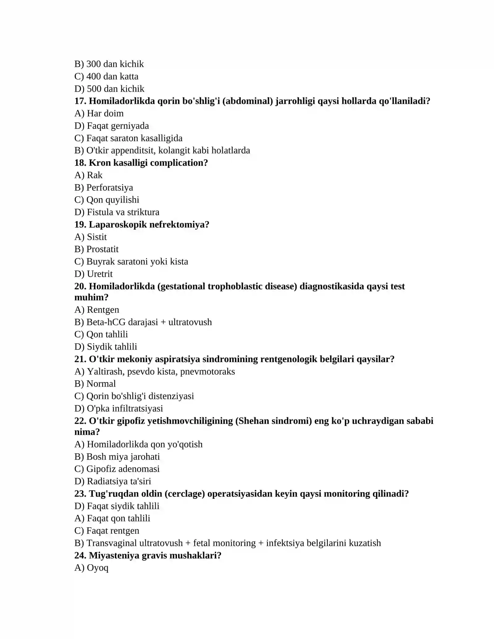 ARGOS testlari javobi bilan 3
