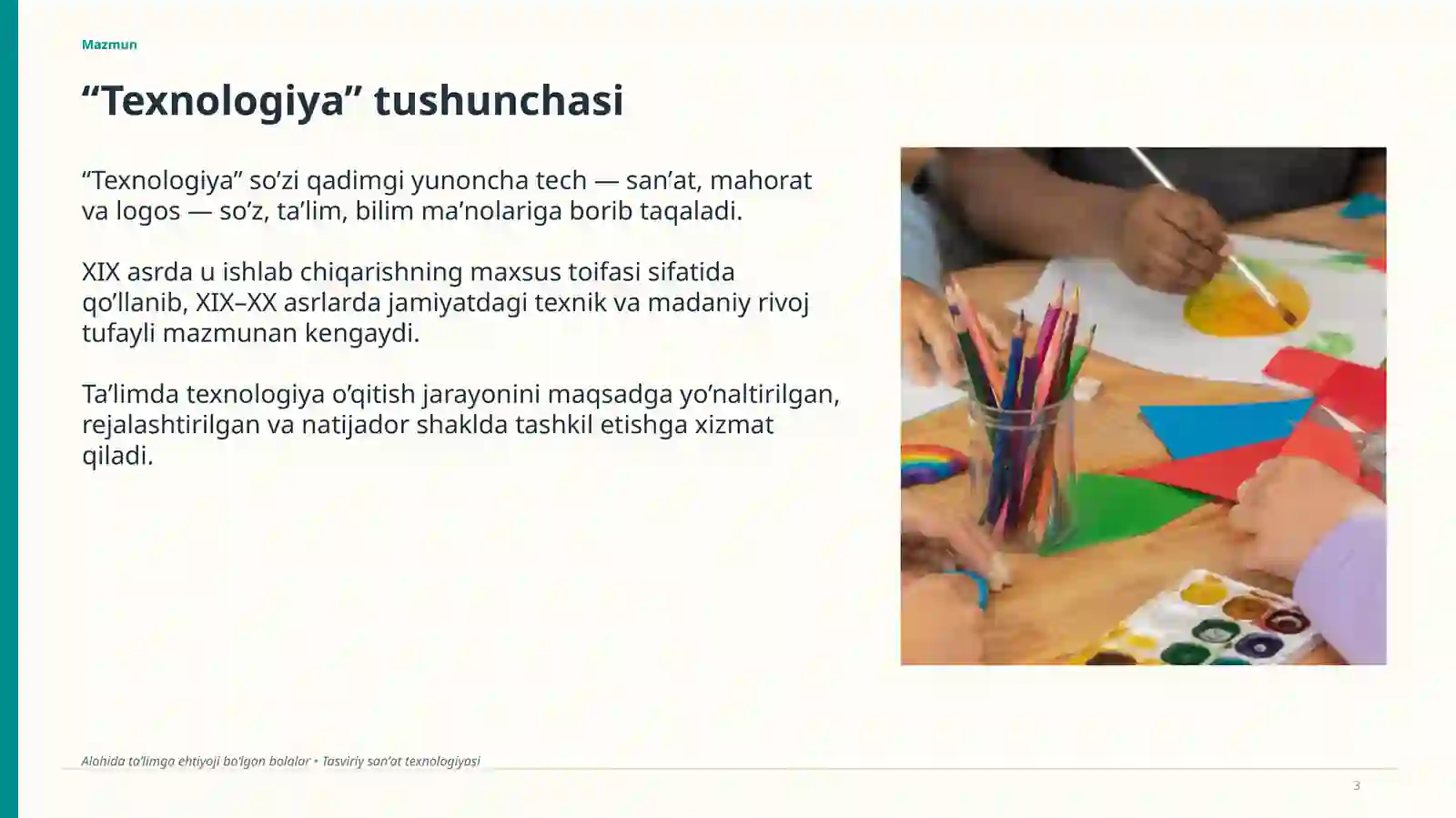 Alohida taʼlimga ehtiyoji bo‘lgan bolalar uchun tasviriy sanʼat texnologiyasi 3