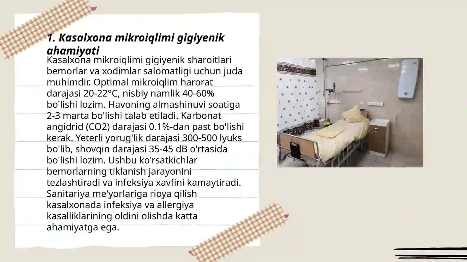 Kasalxona mikroiqlimi gigiyenik ahamiyati 3