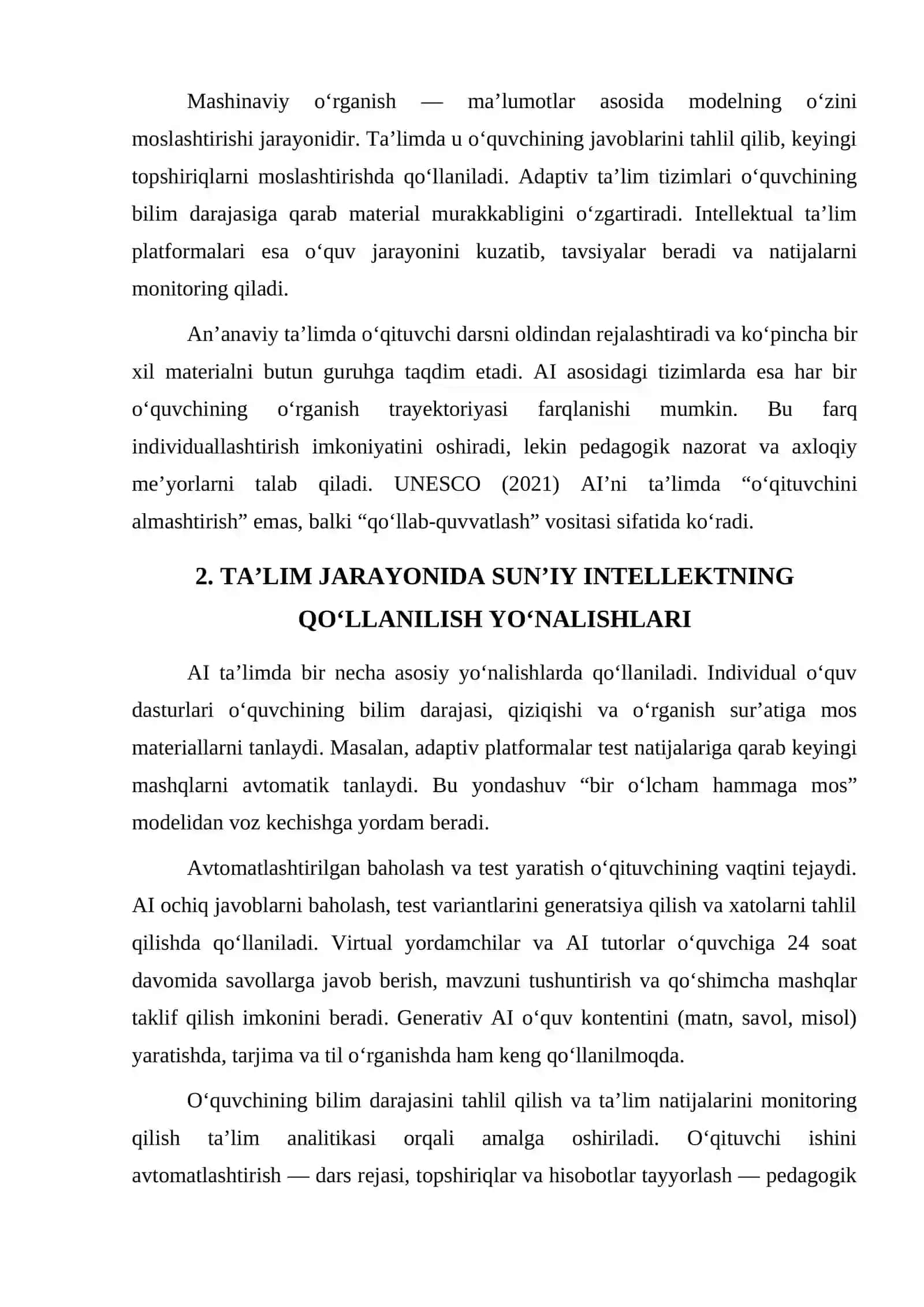 SUN’IY INTELLEKT TEXNOLOGIYALARINING TA’LIM TIZIMIDAGI O‘RNI VA SAMARADORLIGI 3