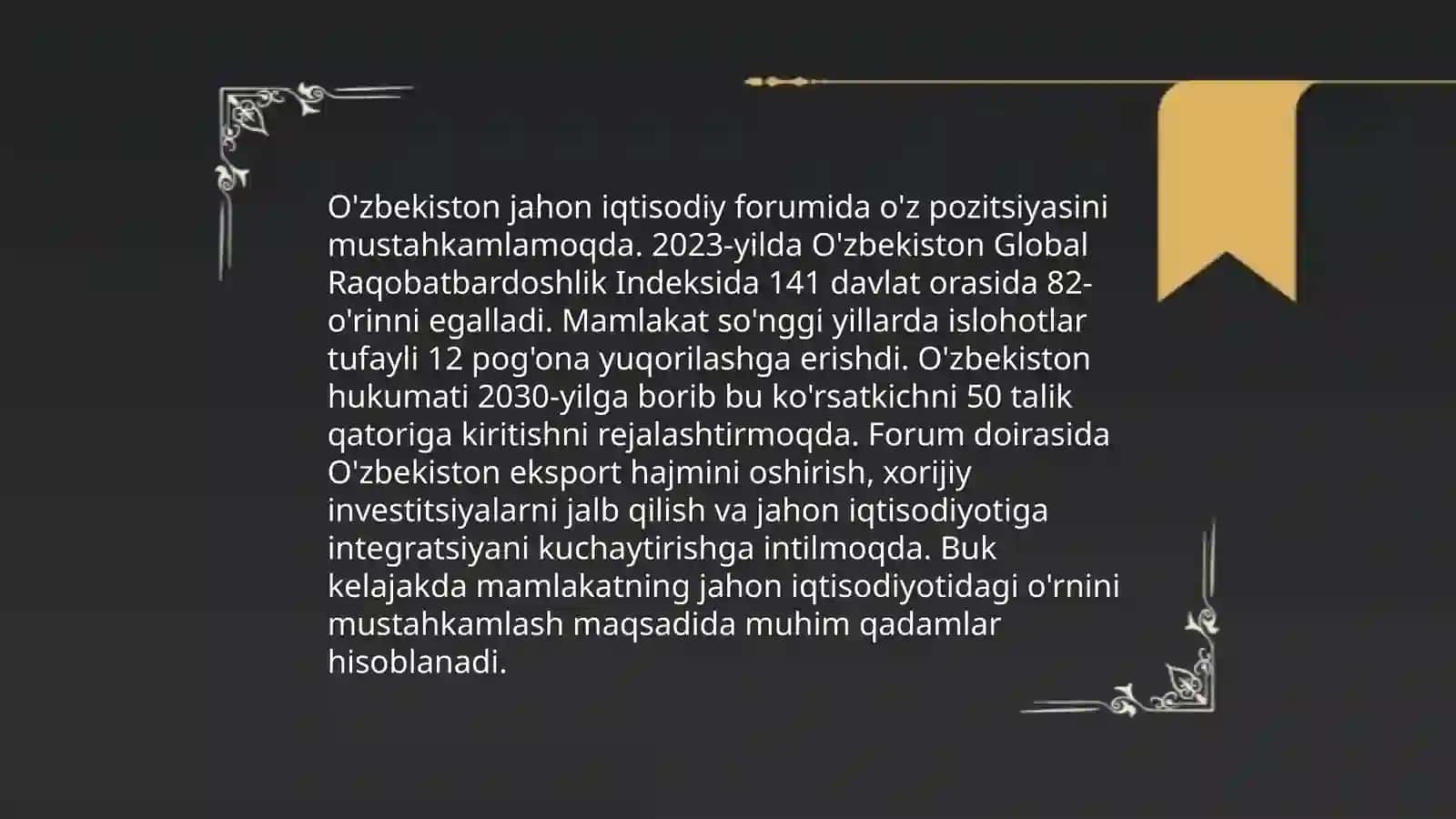 O'zbekiston Respublikasining xalqaro reyting va indekslardagi o'rni va nufuzini ortib borishi 3