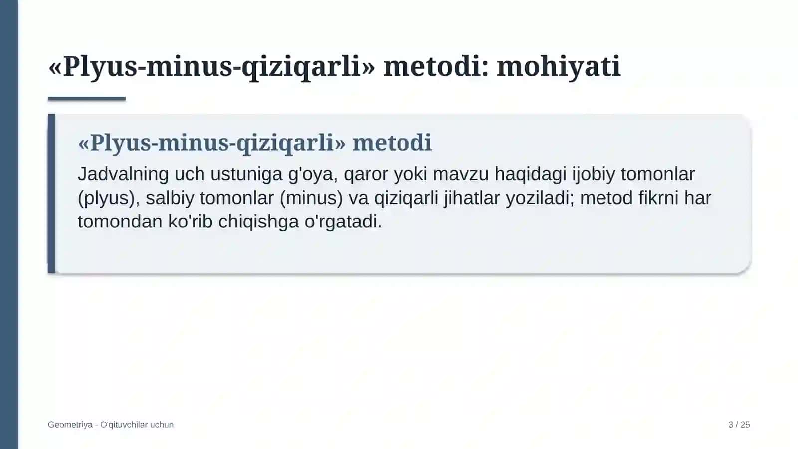 geometriya darslarida plyus minus qiziqarli metodidan foydalanish 2668 3