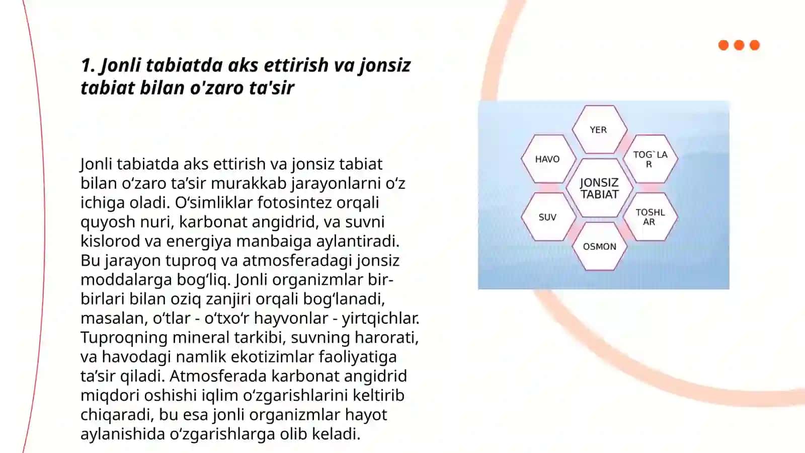 Jonli va jonsiz tabiatda aks ettirish shakllari 3
