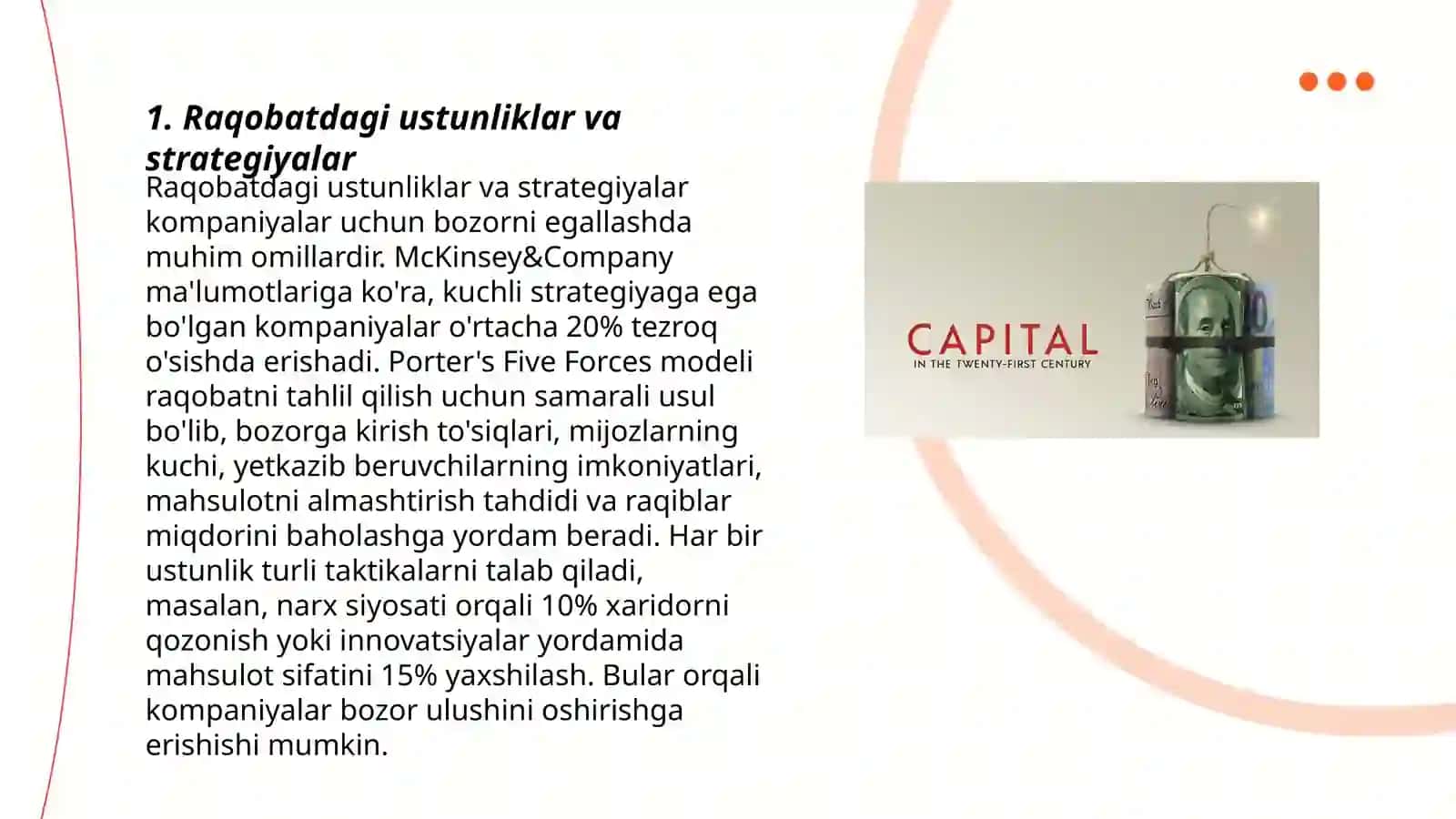 Raqobatdagi ustunliklar va strategiyalar 3