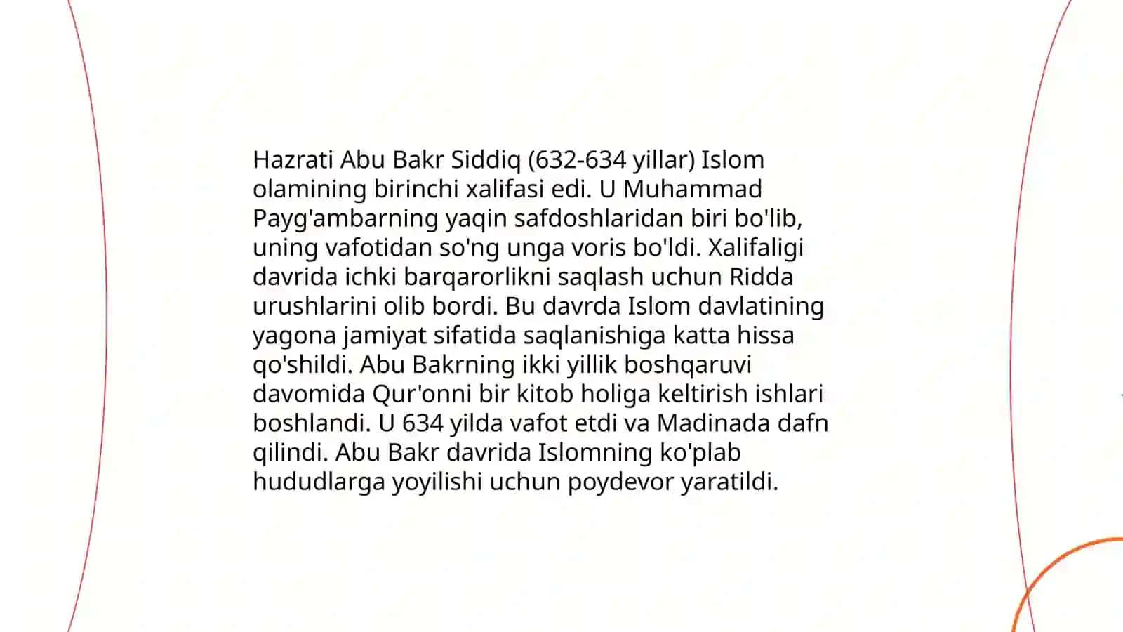 To'rt buyuk halifalarning halifalik davrlari 3