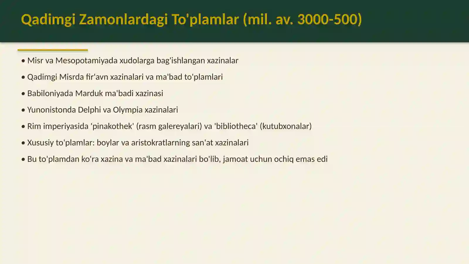 Muzeylarning shakllanish tarixi 3