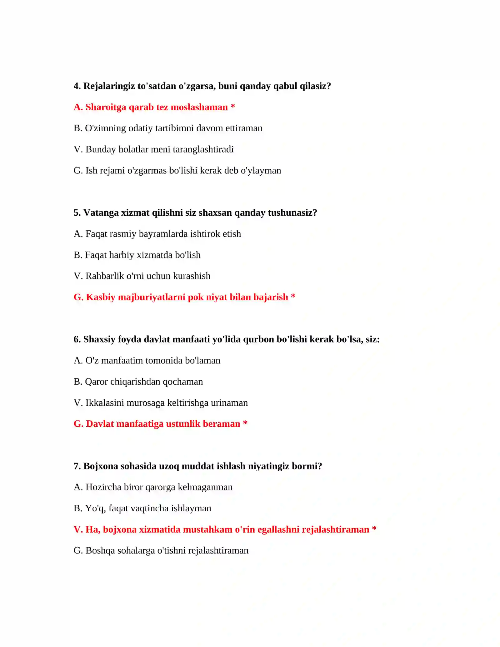 Bojxona ishga kirish uchun barcha test savollari 3