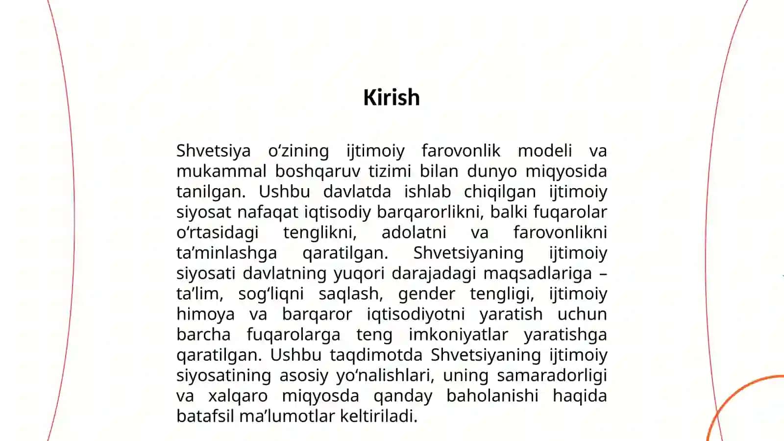 SHVETSIYANI IJTIMOIY SIYOSATI 3