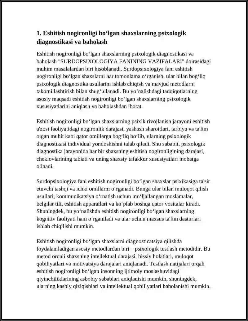 SURDOPSIXOLOGIYA FANINING VAZIFALARI 3