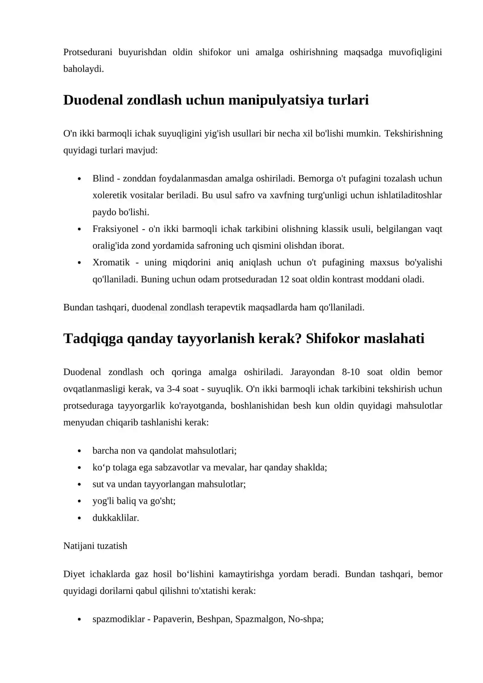 O'n ikki barmoqli ichak tarkibini tekshirish - tavsifi, xususiyatlari va tavsiyalari 3