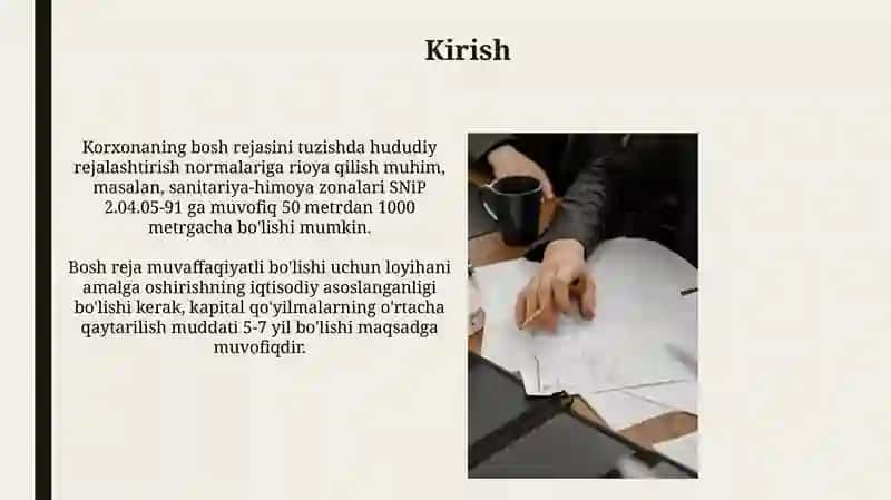 Korxonalarni bosh rejasi tuzish prinsiplari 3