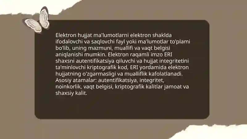 Elektron hujjatlar aylanishi tizimi va elektron raqamli imzo haqida tushuncha hamda uning qonuniy asoslari 3