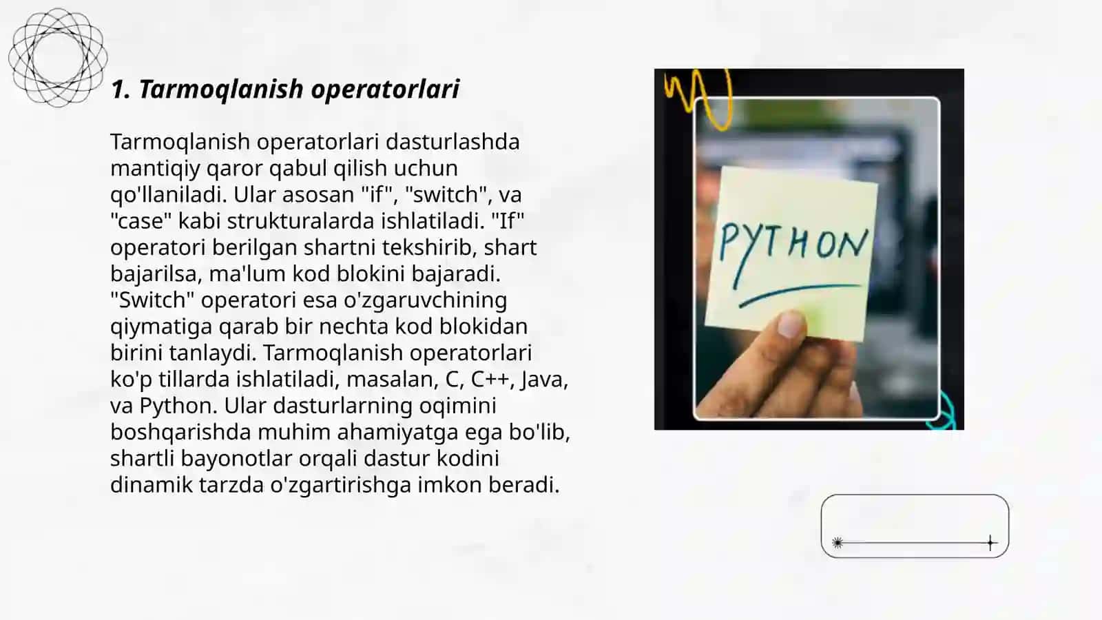 Tarmoqlanish va takrorlanish instruksiyalari 3