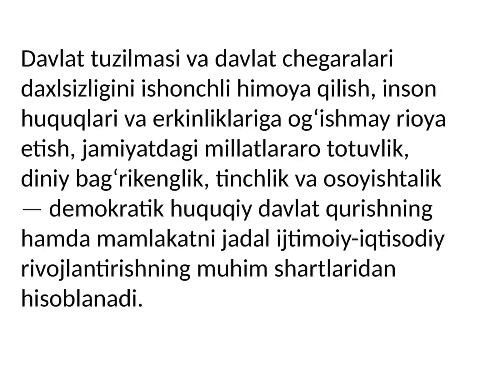Milliy xavfsizlikni taʼminlash borasida amalga oshi-rilayotgan ishlar 3